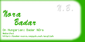 nora badar business card
