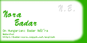 nora badar business card